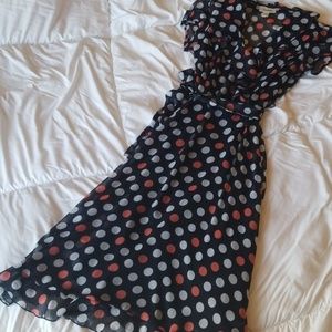Polka Dot Flowing A-line Dress